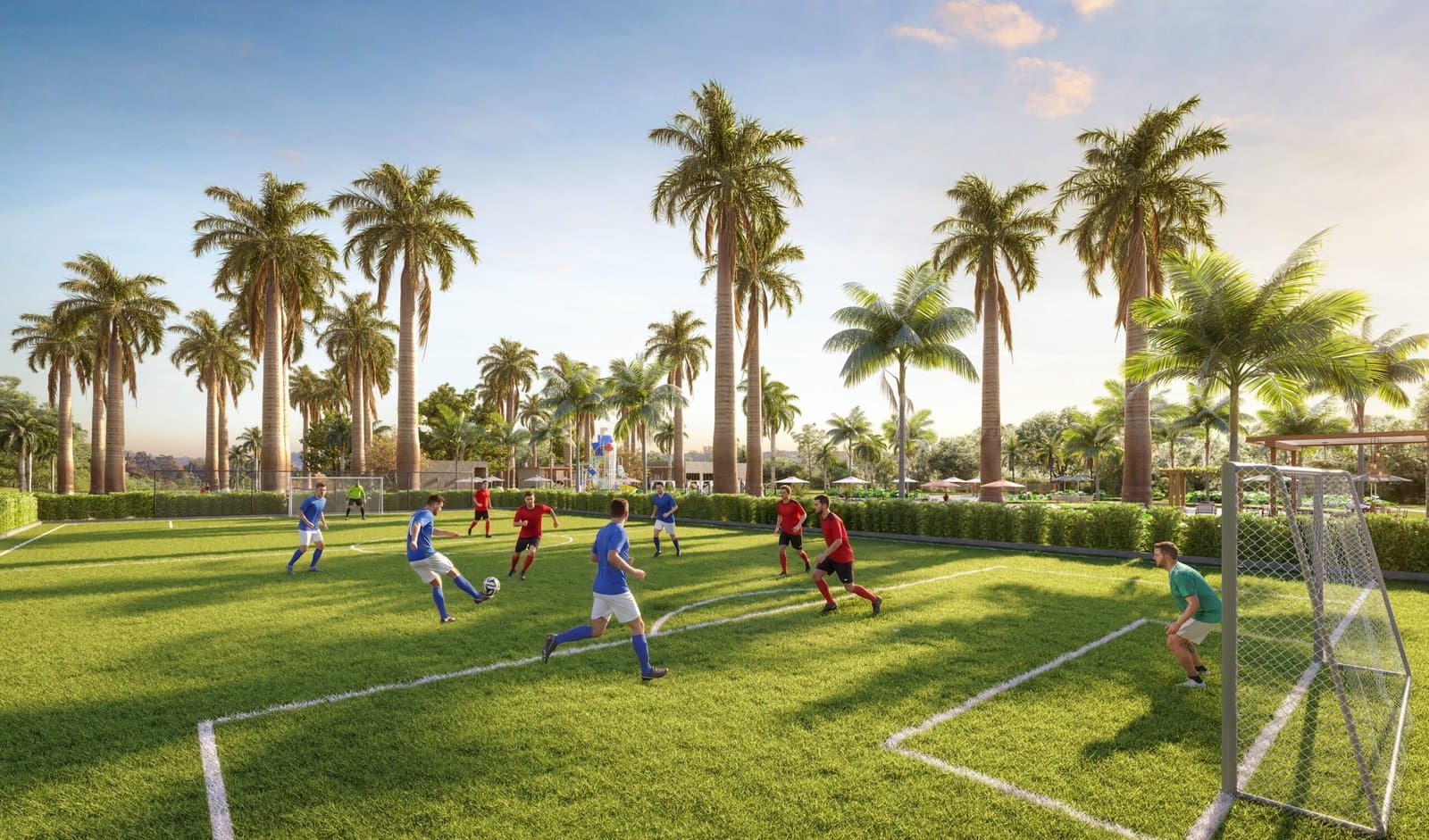 Perspectiva do campo de futebol do Atlantis